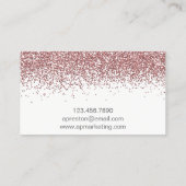 Rosen-GoldGlitzer-Geschäfts-Karten Visitenkarte (Rückseite)