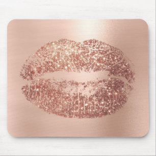 Rosen-GoldGlitzer-Girly Schönheits-Lippenkuss-Ros Mousepad