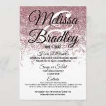 Rosen-GoldGlitzer-Glitzern-weißes Hochzeits-Menü