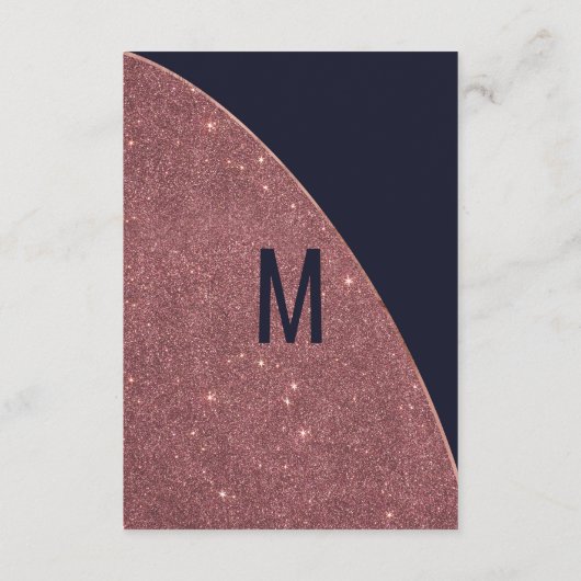 Rosen-GoldGlitzer-Marine-Blau-Kreisgeschenkladen Begleitkarte (Rückseite)