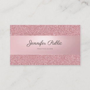 Rosen-GoldGlitzer-moderner Handschrifts-SkriptChic Visitenkarte