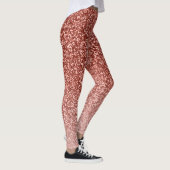 Rosen-GoldGlitzer Ombre Rosa-Blick-Yoga-Hosen Leggings (Rechts)