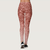 Rosen-GoldGlitzer Ombre Rosa-Blick-Yoga-Hosen Leggings (Rückseite)