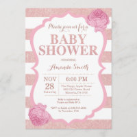 Rosen-GoldGlitzer-Rosa-Blumenmädchen-Baby-Dusche