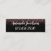 Rosen-GoldGlitzer rufen mich Minigeschäfts-Karten Mini Visitenkarte (Rückseite)