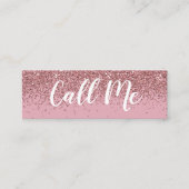 Rosen-GoldGlitzer rufen mich Minigeschäfts-Karten Mini Visitenkarte (Vorderseite)