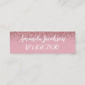 Rosen-GoldGlitzer rufen mich Minigeschäfts-Karten Mini Visitenkarte (Rückseite)