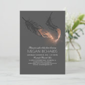 Rosen-GoldGlitzer versieht elegante Baby-Dusche Einladung (Stehend Vorderseite)