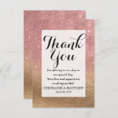 Rosen-GoldGlitzer zerfallene Folie Ombre Steigung Dankeskarte (Vorne/Hinten)