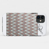 Rosen-GoldGlitzer-Zickzack Monogramm iPhone Fall Case-Mate iPhone Hülle (Rückseite (Horizontal))