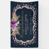 Rosen-GoldGlitzerconfetti-BlumenAbschluss Banner (Vertikal)