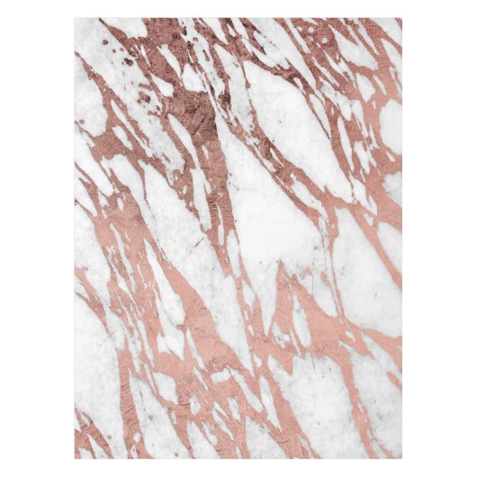 Rosen-GoldImitat-Folie und weißes Marmormuster Tischdecke (Vorderseite)