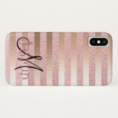 Rosen-GoldImitat Glitter& Case-Mate iPhone Hülle (Rückseite (Horizontal))