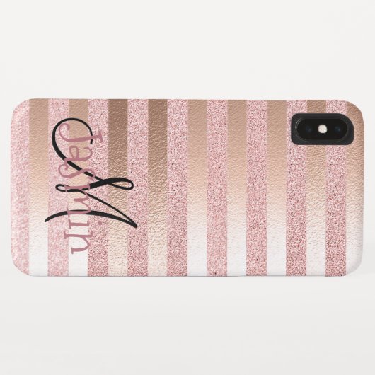 Rosen-GoldImitat Glitter& Case-Mate iPhone Hülle (Rückseite (Horizontal))