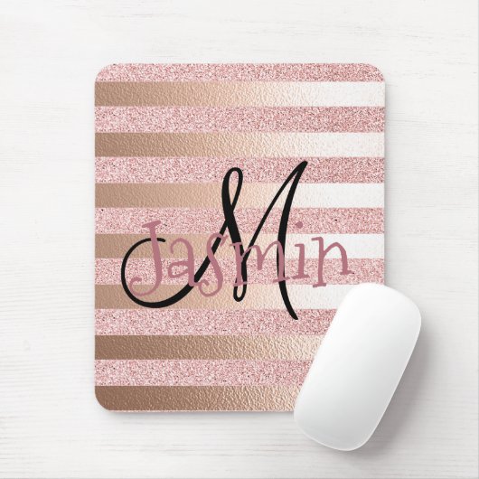 Rosen-GoldImitat Glitter& Mousepad (Mit Mouse)