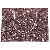 Rosen-GoldImitat-Glitzer-Glitzern Große Geschenktüte (Vorderseite)