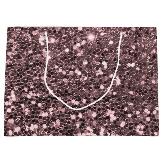 Rosen-GoldImitat-Glitzer-Glitzern Große Geschenktüte (Vorderseite)