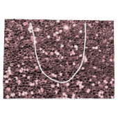 Rosen-GoldImitat-Glitzer-Glitzern Große Geschenktüte (Rückseite)