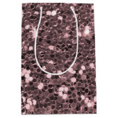 Rosen-GoldImitat-Glitzer-Glitzern Mittlere Geschenktüte (Vorderseite)