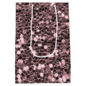 Rosen-GoldImitat-Glitzer-Glitzern Mittlere Geschenktüte (Rückseite)