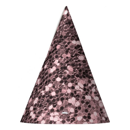 Rosen-GoldImitat-Glitzer-Glitzern Partyhütchen (Links)