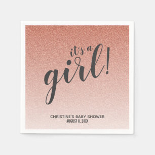 Rosen-GoldImitat-Glitzer Ombre Mädchen-Baby-Dusch Serviette