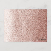 Rosen-GoldImitat-Glitzer-Tabellen-Sitzplatz-Karte Postkarte (Rückseite)
