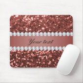 Rosen-GoldImitat-Glitzer und Diamanten Mousepad (Mit Mouse)