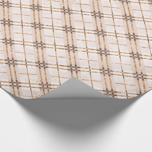 Rosen-Goldkarierte Glitzern Geschenkpapier (Ecke)