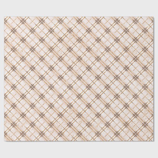 Rosen-Goldkarierte Glitzern Geschenkpapier (Flach)