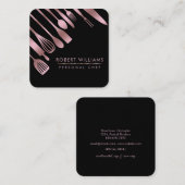 Rosen-GoldKochs-Küche bearbeitet Quadratische Visitenkarte (Vorne/Hinten)