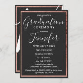 Rosen-GoldKontur-Grenzeinfacher schwarzer Einladung (Vorne/Hinten)