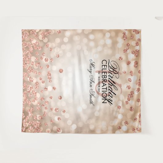 Rosen-GoldlichterConfetti des Wandteppich (Vorderseite (Horizontal))