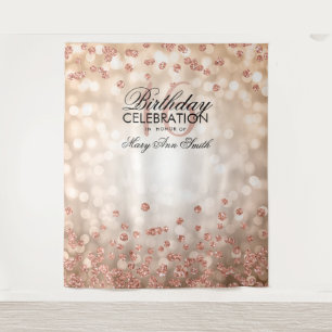 Rosen-GoldlichterConfetti des Wandteppich