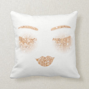 Rosen-Goldmake-uplippenpeitschen-Augen-funkelnd Kissen