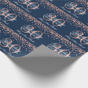 Rosen-Goldmarine-Blau-30. Geschenkpapier
