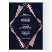 Rosen-Goldmarine-Blau-malvenfarbene geometrische (Innen (Links))