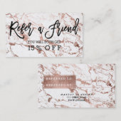 Rosen-Goldmarmor der Empfehlungskartentypographie Empfehlungskarte (Vorne/Hinten)