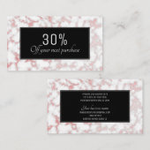 Rosen-Goldmarmor-Folien-Beschaffenheit Rabattkarte (Vorne/Hinten)