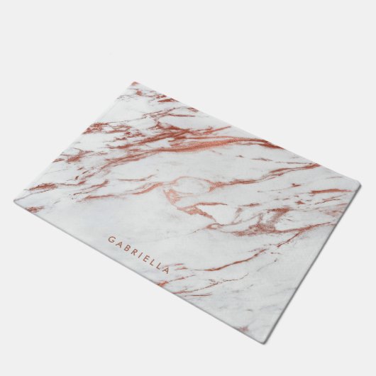 Rosen-Goldmarmor Fußmatte (Schrägansicht)