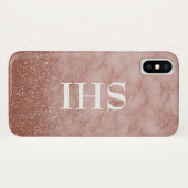 Rosen-Goldmarmor-Monogramm-Telefon-Kasten Case-Mate iPhone Hülle (Rückseite (Horizontal))