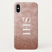 Rosen-Goldmarmor-Monogramm-Telefon-Kasten Case-Mate iPhone Hülle (Rückseite)