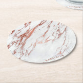 Rosen-Goldmarmor Runder Pappuntersetzer (Angewinkelt)