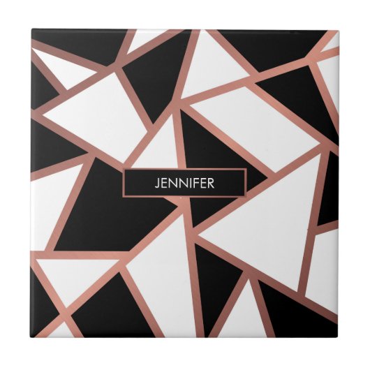 Rosen-Goldmosaik Fliese (Vorderseite)