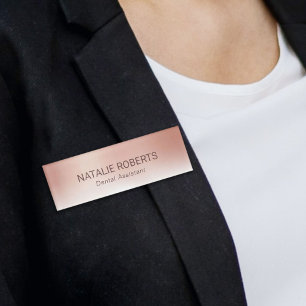 Rosen-Goldpastellelegantes Namenschild