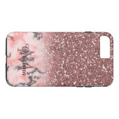 Rosen-Goldrosa-Glitzer, Marmor, personalisiert Case-Mate iPhone Hülle (Rückseite (Horizontal))