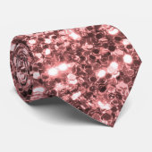 Rosen-Goldrosa-Imitat-Glitzer-Schein-Muster Krawatte (Gerollt)