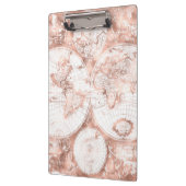 Rosen-Goldrosa-MetallGlitzer-Antiken-Weltkarte Klemmbrett (Links)