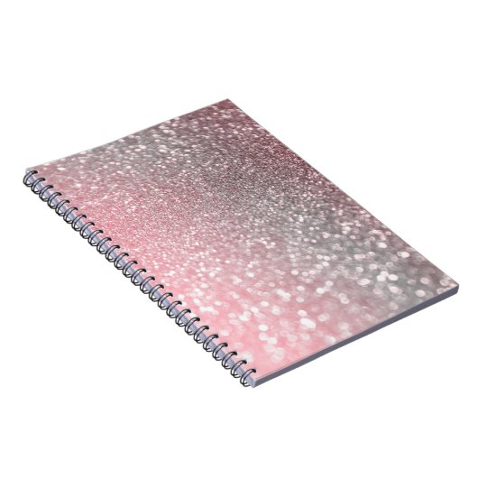 Rosen-Goldrosa-Schein-Trendy LuxusGlitzer Notizblock (Rechte Seite)