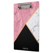 Rosen-Goldschwarzweiss-Marmormuster Klemmbrett (Links)